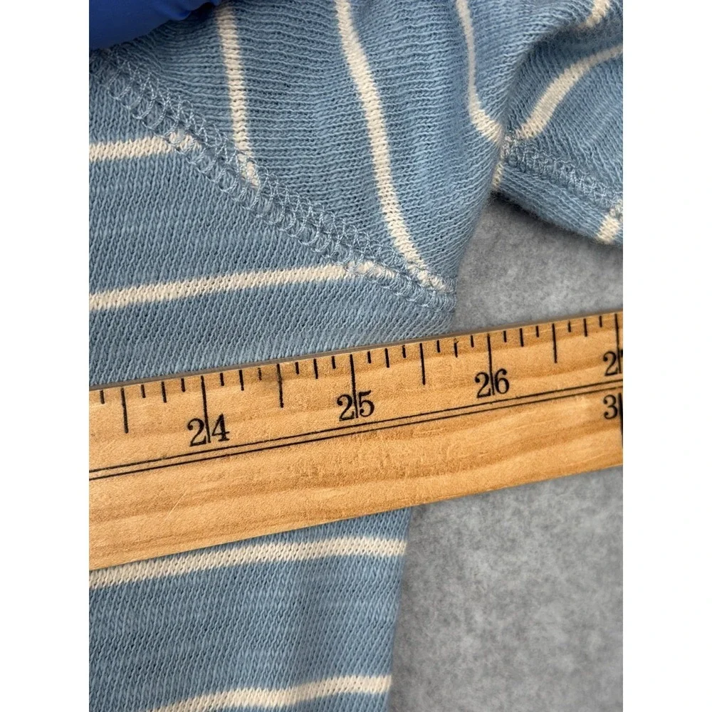 Faherty Brand Striped Pullover Hoodie XXL Blue White 100% Cotton (read desc)